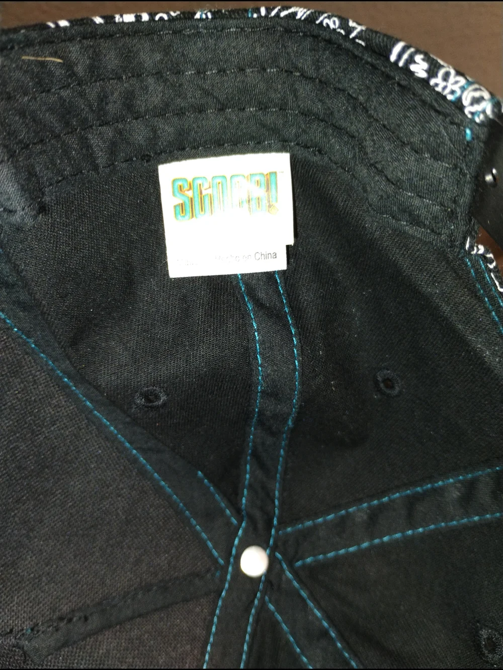 Scooby-Doo Patterned Kids Snap Back in Black and Teal